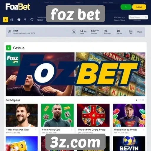 Variedade de jogos disponíveis no site Foz Bet
